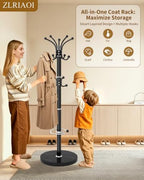 Metal Coat Rack, Modern Coat Rack Stand, 360°Rotary Coat Tree Stand - Image 6