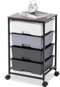 SYKIARIOL Rolling Cart with Drawers, 4-Drawer Utility Cart, Light Grey by SYKIARIOL