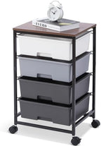 SYKIARIOL Rolling Cart with Drawers, 4-Drawer Utility Cart, Light Grey by SYKIARIOL