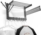 BATODA Wall-Mounted Steel Clothes Drying Rack, Solid Steel, Multi-function by BATODA