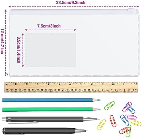 Marspark 100 Pcs 100 Pcs Zip Envelope Poly Clear Pencil Pouch, White - Image 2