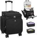 Relavel Rolling Makeup Case, Hair Tools Travel Bag Cosmetology Case on Wheels with 2 Clear Bags, Professional Hairstylist Bag Makeup Artist Storage Train Case Barber Organizer with 360° Spinner Wheels by Relavel
