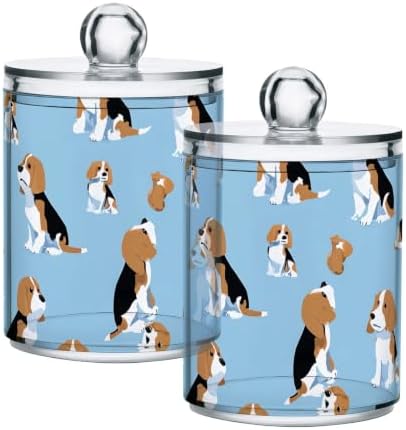 4 Pack beautiful dogs art Apothecary Jars with Lid by Unknown