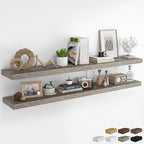 RICHFOCUS 72Inch Floating Shelves for Wall 2Pack, Grey, 8" Deep by RICHFOCUS