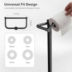 Freestanding Toilet Paper Holder Stand, Heavy Duty Matte Black Stainless Steel Toilet Paper Holder with Weighted Base, Rustproof & Tool-Free Installation for Modern Bathrooms - Image 6