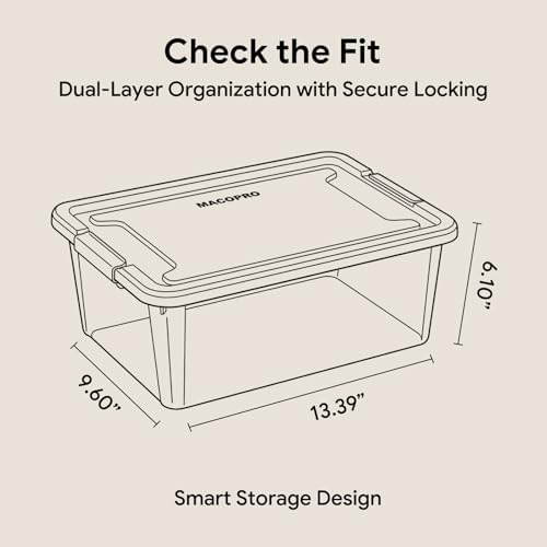 MACOPRO 17QT Craft Storage Box with 2 Removable Caddy Trays, Clear Stackable Plastic Organizer with Lid for Art Supplies, Beads, Sewing Tools, Pens & Kids Toys (White, 1Pack-2-in-1) - Image 4