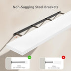 QEEIG Extra Long Floating Shelves for Wall (White, Set of 2, 55.1") - Image 4