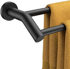 FORIOUS Double Towel Bar 24", Bathroom Towel Holder Rod Wall Mounted Black by FORIOUS