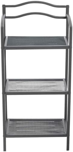 Household Essentials 3-Tier Metal Over the Toilet Bathroom Storage Shelf, Silver - Image 4