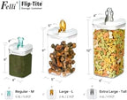 Felli Flip Tite Pet Food Container with Airtight Lids, BPA FREE Acrylic Canister with Paw Bone Fish Flip Top Handles for Cat Dog Kibble Treats Storage, Keep Fresh (Pet Collection Nest-L3pk) - Image 3