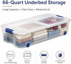 66 Qt Under Bed Storage Container, Wheeled Clear Latching Lid(2-Pack) - Image 5