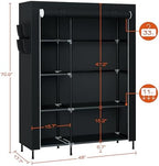 CASAMAYA Portable Closet, 48 Inch Large Capacity Wardrobe Closet, Clothes Storage Organizer with Shelves and Hanging Rod, Easy to Assembly, Black PCT221B01 - Image 4