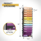 SUPEASY 16-Tier Hanging Wall File Holder Organizer for Papers, Folders, Files Clipboard & Magazine Organization Great for Office Home, Assembly Needed, Black - Image 3