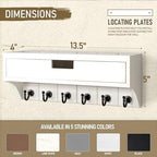 Rebee Vision Key Holder Wall Mount with Drawer for Apartment, Modern White - Image 5