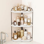 Corner Bathroom Counter Organizer, 3-Tier Wood Countertop Organizer by Unknown