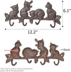 Sungmor Vintage Cast Iron Cats Coat Hook with 4 Hooks - Image 4