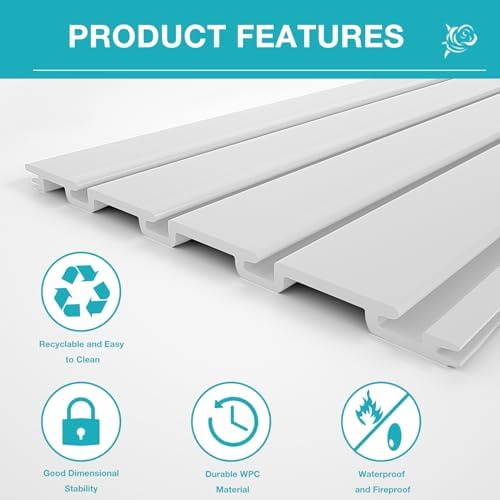NeatiEase Slatwall Panel Wall Storage Systems, 4 x 8ft Slat Wall Paneling Garage Wall Organizer, Heavy Duty Wall Mounted PVC Wall Rack (White) - Image 2