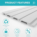 NeatiEase Slatwall Panel Wall Storage Systems, 2 x 4ft Slat Wall Paneling Garage Wall Organizer, Heavy Duty Wall Mounted PVC Wall Rack (White) - Image 2