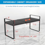 Expandable Cabinet Shelf Organizer, 9 Inch Deep, Black, 2 Pack - Image 2