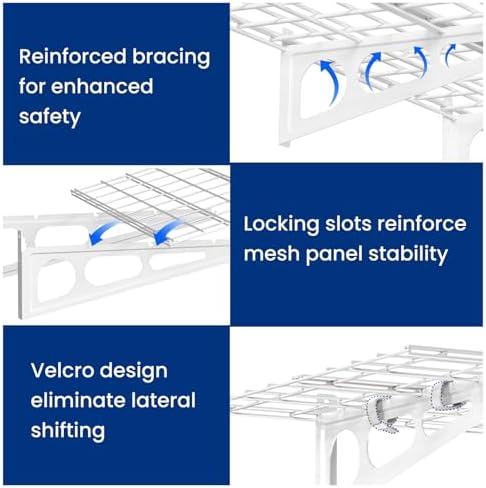 FLEXIMOUNTS 2-Pack 2x4ft Garage Shelving with Hooks, 600lbs Load, White - Image 5