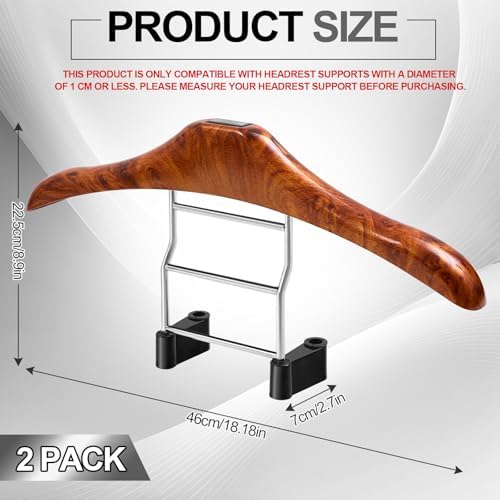 DaisyInner 2 Pack Car Coat Hanger for Headrest, Seat Jacket Hanger - Image 2