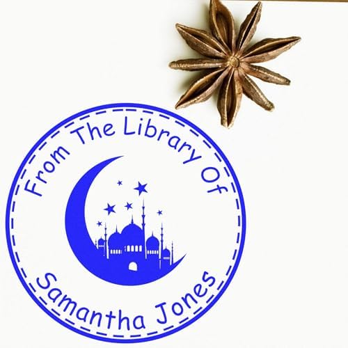 Custom Name and Book Stamper - PSI Pre-Inked Sacred Crescent Stamp for Muslim Families - Ideal Islamic Gift for Home, Office, or School - Personalized Self-Inking Stamp for Books, Letters - Image 4
