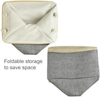 TheWarmHome Storage Basket for Organizing - Fabric Large Cubes 3 Pack 16x12x12 inch Baskets, Cube Storage Bin for Shelves Organizer Closet Cloth Gift Toy (Gold & Grey) - Image 7