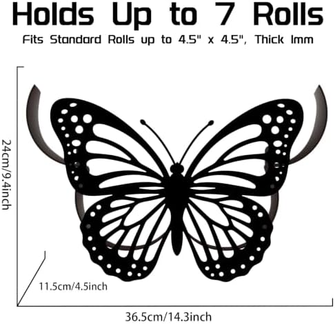 Butterfly Toilet Paper Holder Wall Mount/Stand for Extra 8 Rolls - Image 2