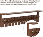 Coat Rack Wall Mount with Shelf, Wood Coat Rack with 12 Hooks, Decorative Wall Storage for Entryway, Bedroom, Bathroom, Living Room and Office - Image 7