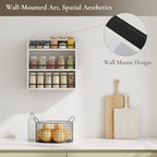 Spice Rack Wall Mount, Wood Spice Rack for Countertop, White - Image 2