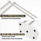 Livabber Standing Towel Rack, 304 Stainless Steel 2-Tier Towel Holder Stand with Marble Base, Modern Stylish Tall Shower Towel Bar for Bathroom Accessories, Pool（Brushed Nickel） - Image 5