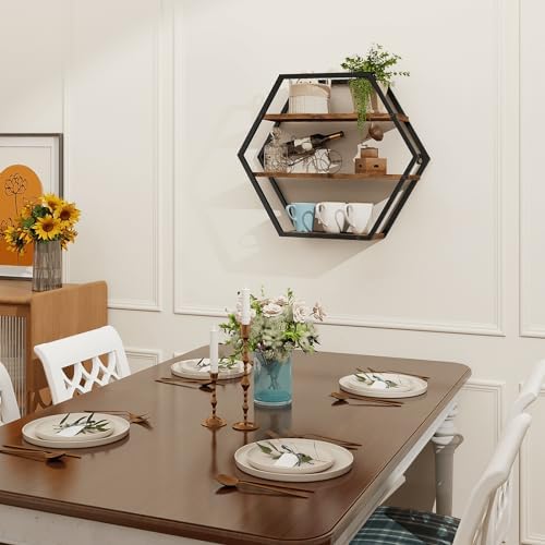 Hexagon Shelves for Wall, Decorative Hexagon Floating Shelves - Image 6