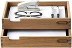 KIRIGEN Wood Paper Tray Set of 2, Stackable Inbox Trays for Desk, Brown by KIRIGEN