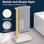 NearMoon Hand Towel Holder with Balanced Marble Base, 304 Stainless Steel Stand Towel Ring L Shape Hand Towel Rack Free-Standing Towel Bar for Bathroom Kitchen Countertop (Single Rod, Brushed Gold) - Image 5