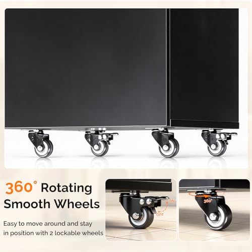 OmySalon Salon Cart with Wheels, 3-Tier Rolling Hair Styling Station, 2 Drawers & Adjustable Shelf, Hair Dryer Holder, Mobile Organizer for Salon, Barber, Spa, Nail & Beauty Tools, Black - Image 7