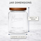 Kitchentoolz Half Gallon Glass Mason Jars with Airtight Push to Close Wooden Lids - Food Storage & Canning Jars with Measurement Markings - Pantry Containers for Flour, Sugar & Dry Goods - 64 oz (4pk) - Image 2