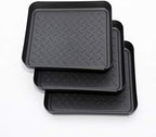 Boot Tray 3-Pack, Shoe Tray for Entrance (13.8X10.8X1.2in) Rubber Plastic Boot Tray for Floor Protection, Rain and Snow Wet Shoe Drip Tray for Indoor and Outdoor, Multipurpose Mat Tray- black by Nvzi