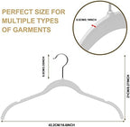 Quality Hangers Clothes Hangers 50 Pack - Non-Velvet Plastic Hangers for Clothes -Heavy Duty Coat Hanger Set -Space-Saving Closet Hangers with Chrome Swivel Hook, Non-Flocked Hangers (50, White) - Image 4