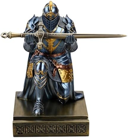 Knight Pen Holder Desk Organizer Office Decor Letter Opener for Desk Blue - Image 6