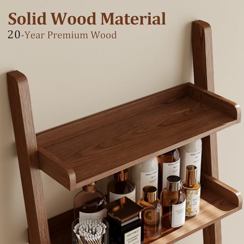 Over The Toilet Storage Shelf Wood, 3-Tier Above Toilet Organizer Rack, Freestanding Above Toilet Shelf for Bathroom, Laundry, Space Saver, Walnut Color. - Image 5