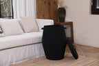 26"x20" Extra Large Tall Woven Laundry Basket with Lid, Cotton Rope Blanket Storage Basket, Freestanding Decorative Bin for Bedroom Living Room, Black - Image 6