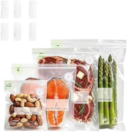 10.2 * 13.4 Inches Reusable Vacuum Sealer Bags for Food – 30 Packs by AllLifeAllHOPE