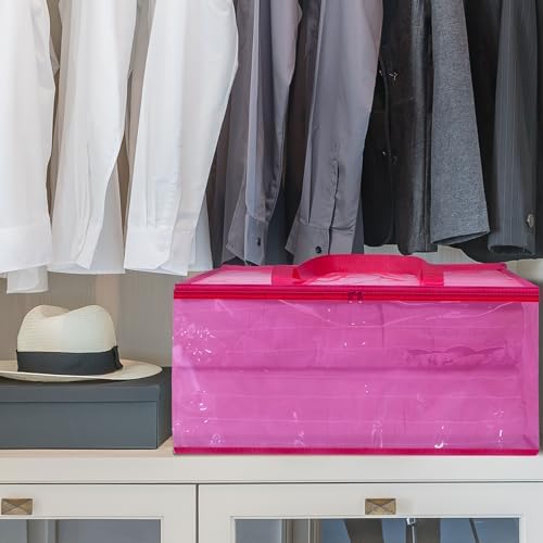 Vieshful Pink 90L Clear Clothes Storage Bag with Zipper 3 Pack - Image 6
