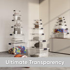 Superio 26.5 Quart Clear Plastic Storage Boxes with Lids, Stackable Organizer Containers, BPA-Free Storage Bins for Home, Office, School & Dorm, 10 Pack - Image 6
