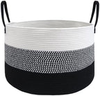 JMvicyroam 115L Extra Large Machine Washable Cotton Rope Blanket Basket by JMvicyroam