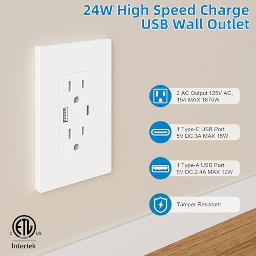 in Wall Cable Management Kit,Recessed Outlet Box for Wall Mount TV,Recessed Power Box with AC/USB-C/USB-A Ports & 9.8ft Extender for Unreachable Outlets,Hide TV Cords & Cables - Image 3