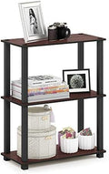 Furinno TURN-S-TUBE Storage Shelves, 3-Tier Book Shelf, Corner Shelf, Toolless Open Shelves, for Organization and Storage, Living Room, Garage, Home Office, Dark Cherry by Furinno-FitsYourSpaceFitsYourBudget