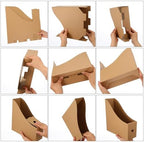 20 Pack Cardboard Magazine File Holders, Sturdy Book Bins for Classroom Library, 10.6'' ×10.2'' ×3.5'' Inch Vertical File Folder Box - Image 3