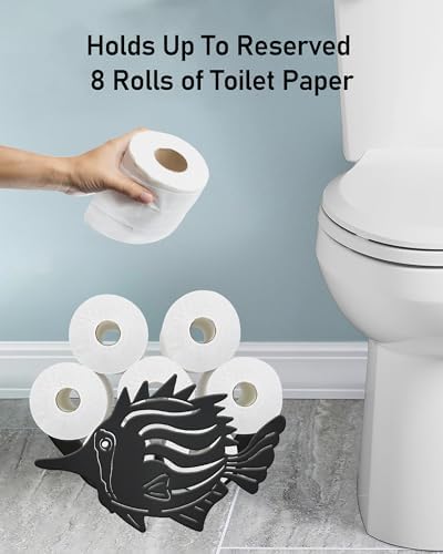 Ocean Fish Toilet Paper Holder Stand, Decorative Toilet Paper Storage - Image 2