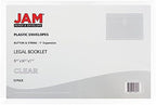 JAM PAPER Plastic Envelopes with Button & String Tie Closure - Legal Booklet - 9 3/4 x 14 1/2 - Clear - 12/Pack - Image 5